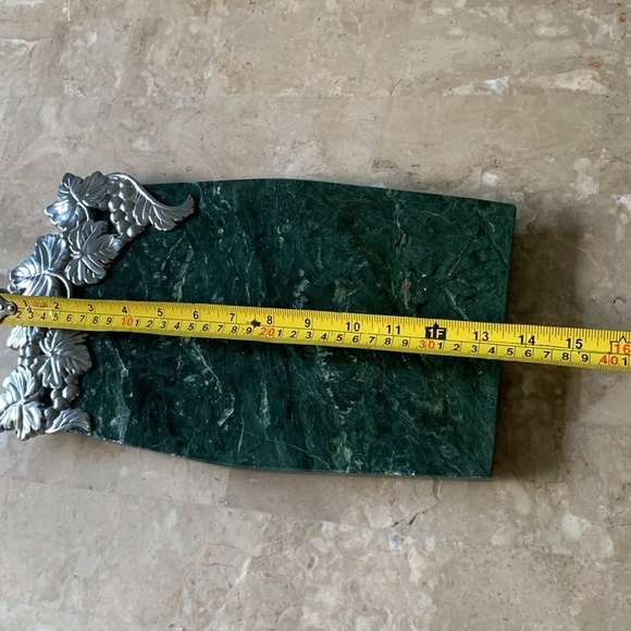 Lenox cheese cutting‎ board grapes vine green silver marble - Picture 2 of 8